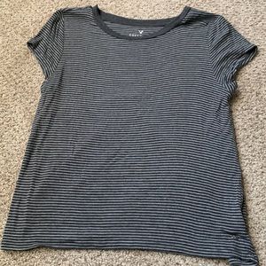 Grey/White Striped T-Shirt